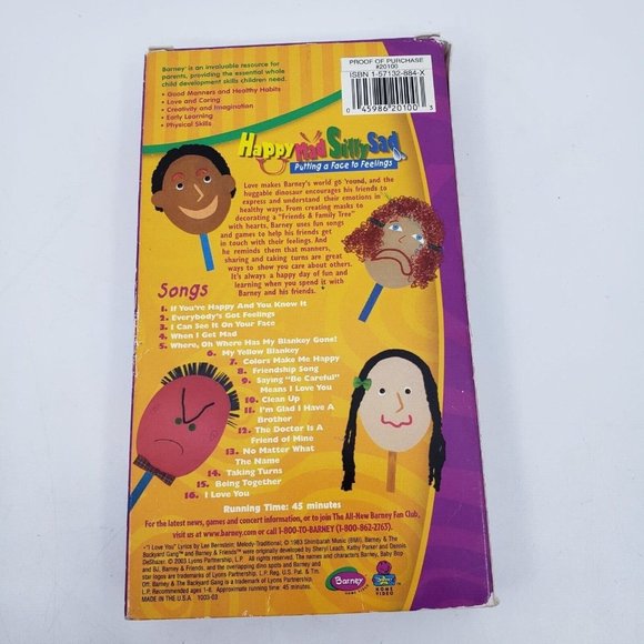 Barney VHS Tapes Kids Educational Lessons Feelings/Counting/Sing-along Lot of 3 - Picture 9 of 11